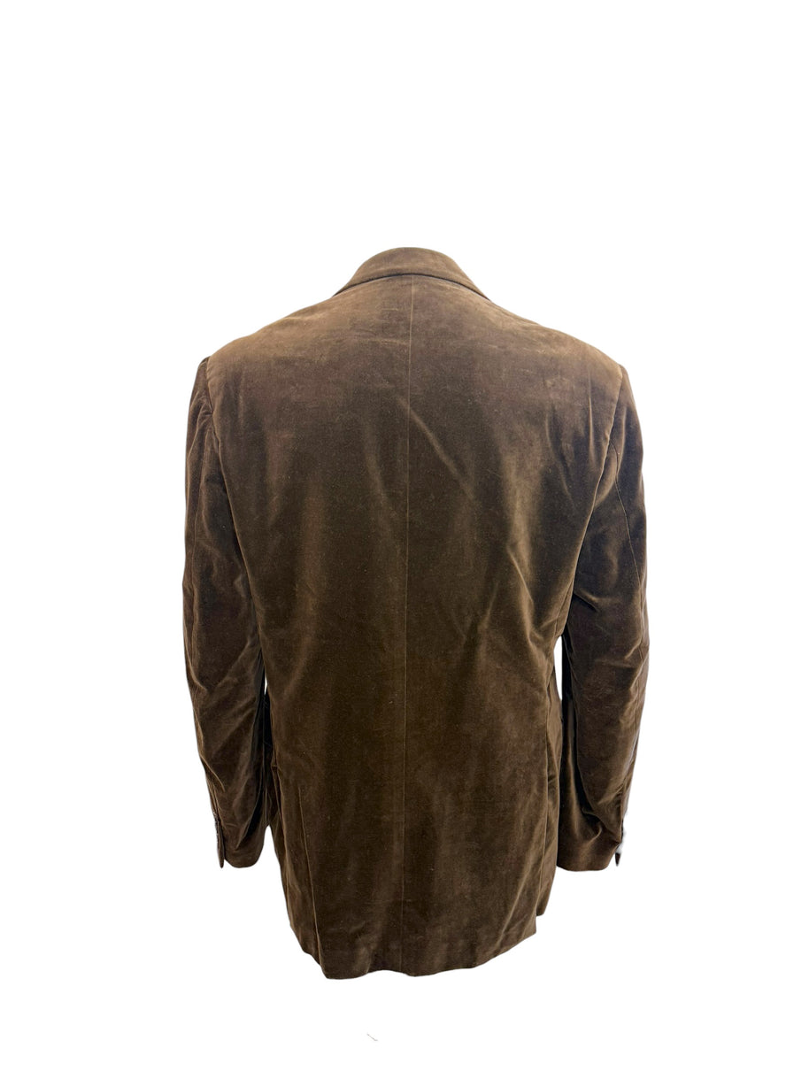Ralph Lauren Purple Label Men’s Brown Velvet Blazer 46L Italian Tailored