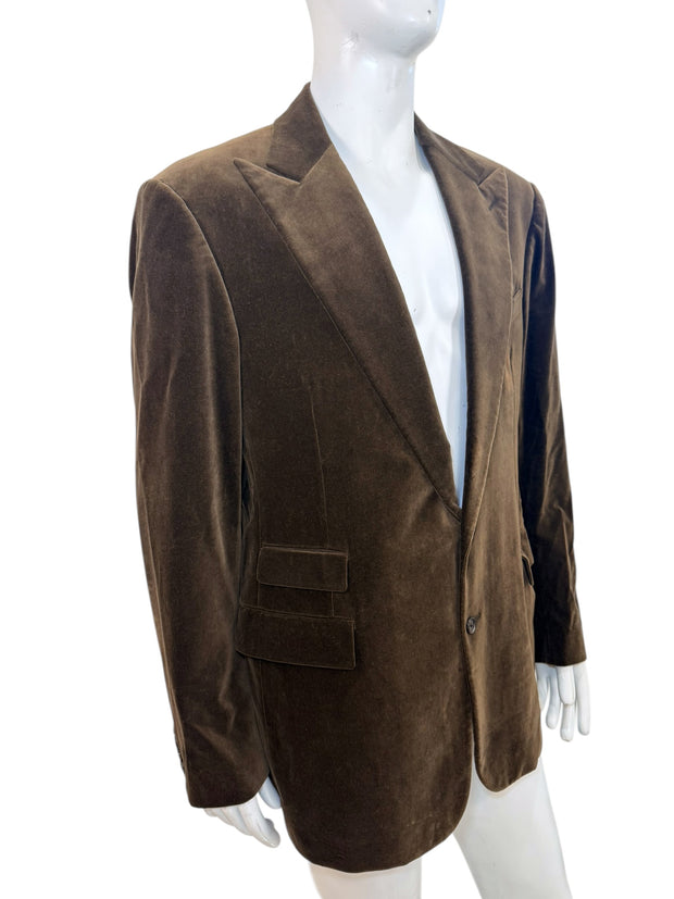 Ralph Lauren Purple Label Men’s Brown Velvet Blazer 46L Italian Tailored