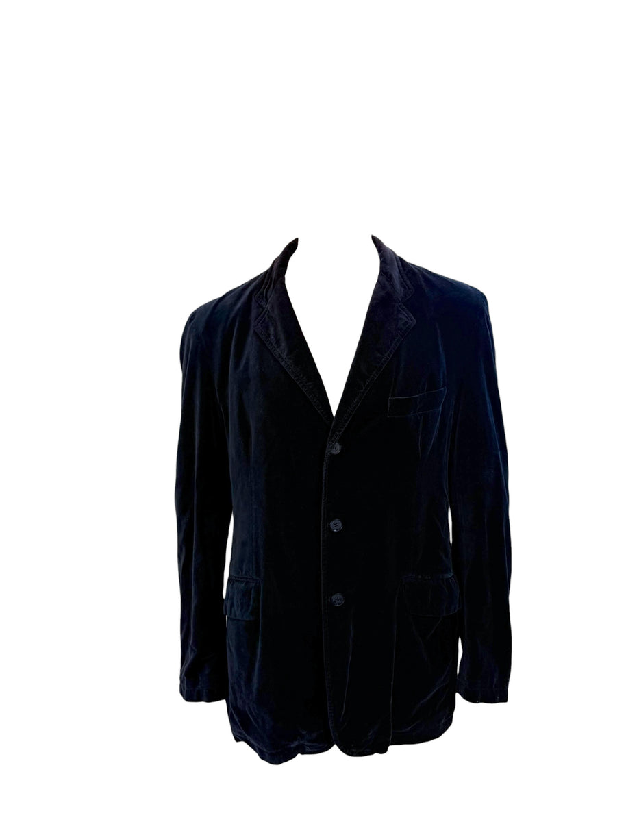 Burberry London Men’s Navy Velvet Jacket Floral Lining IT 54