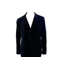 Burberry London Men’s Navy Velvet Jacket Floral Lining IT 54