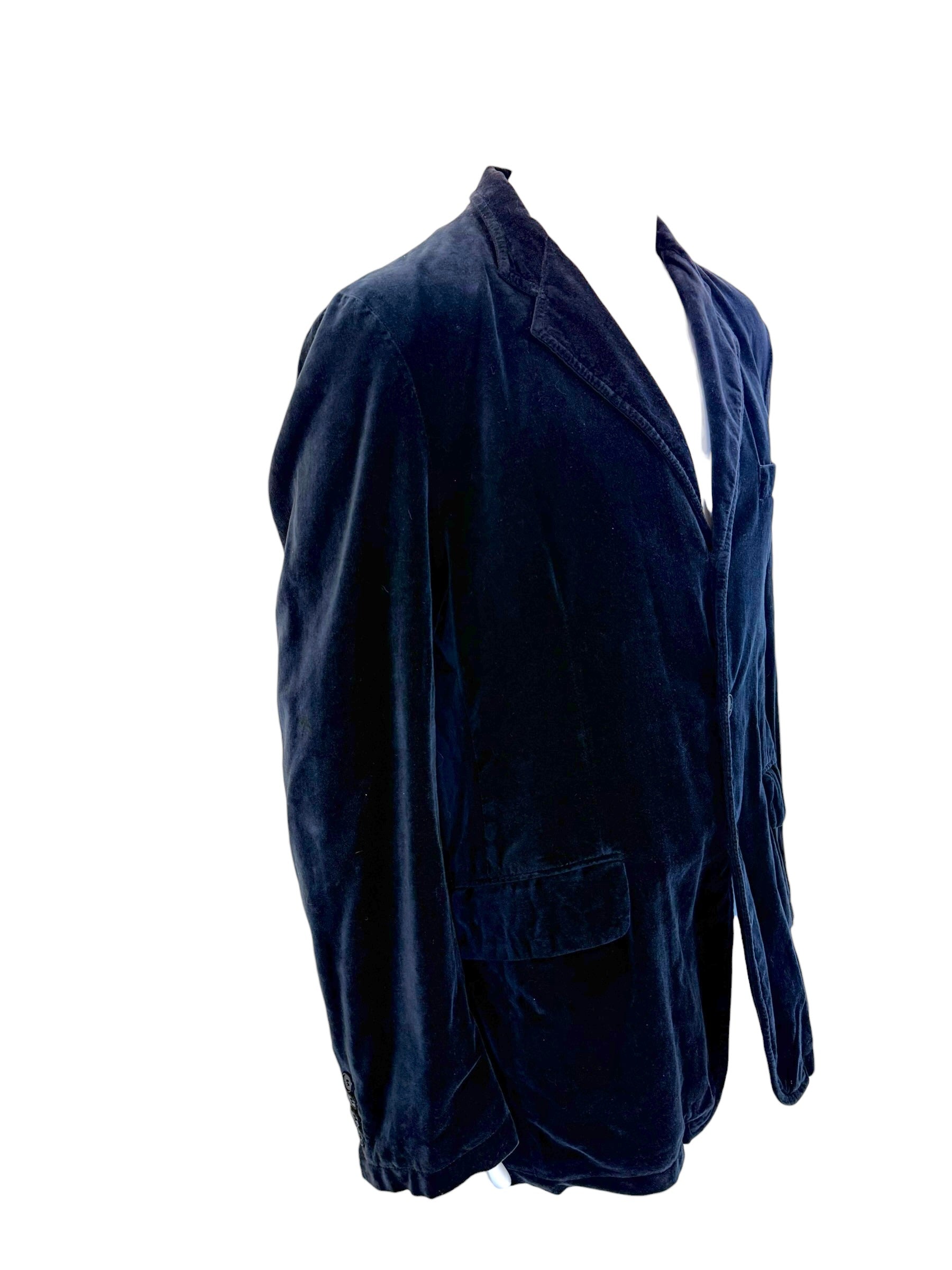 Burberry London Men’s Navy Velvet Jacket Floral Lining IT 54