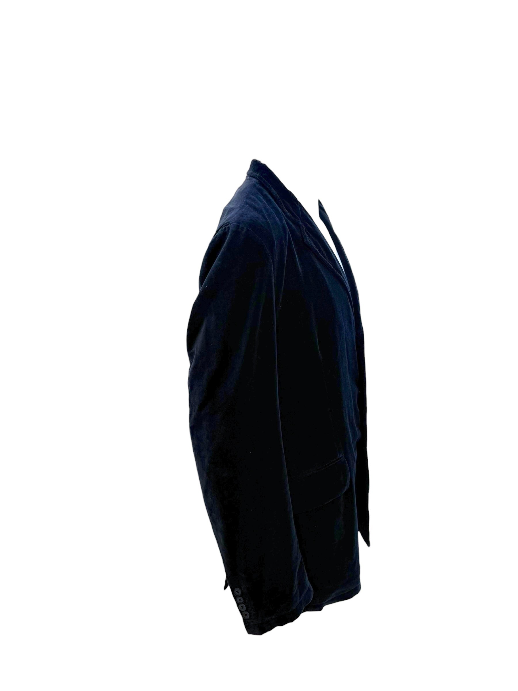 Burberry London Men’s Navy Velvet Jacket Floral Lining IT 54