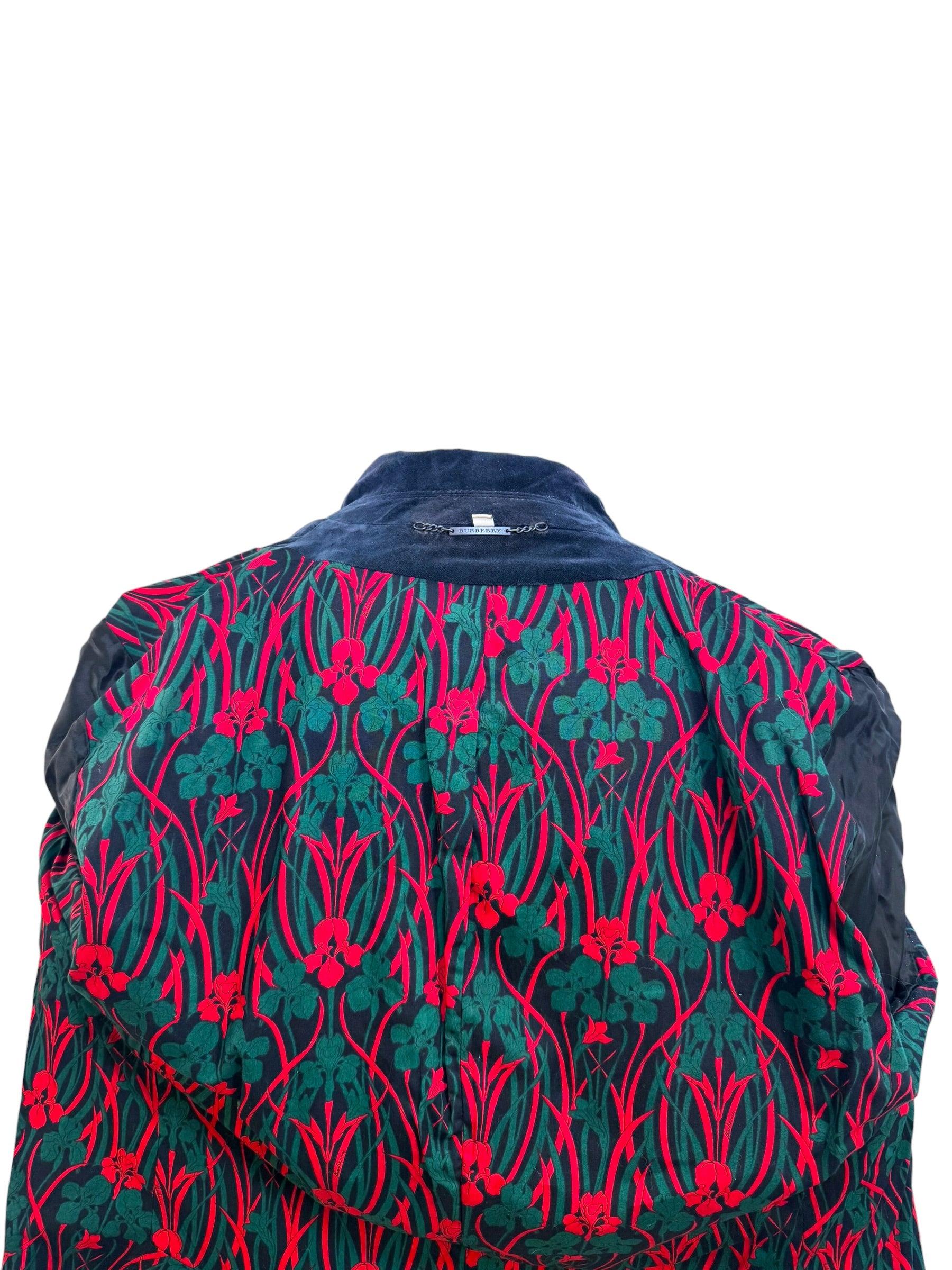 Burberry London Men’s Navy Velvet Jacket Floral Lining IT 54