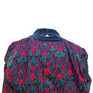 Burberry London Men’s Navy Velvet Jacket Floral Lining IT 54