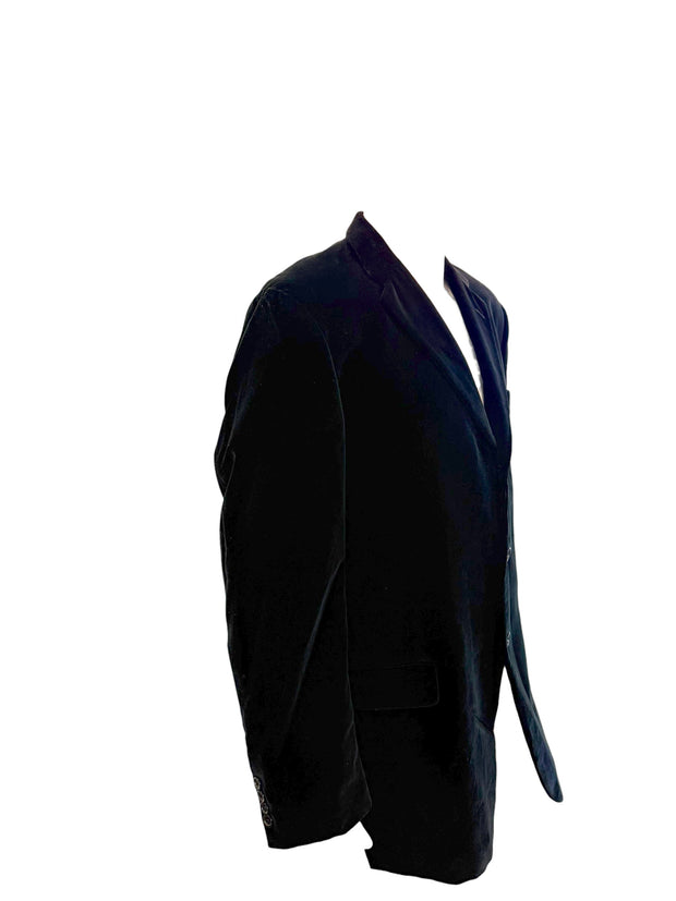 Burberry London Men’s Black Velvet Jacket Bond Street Model Size 46 Long
