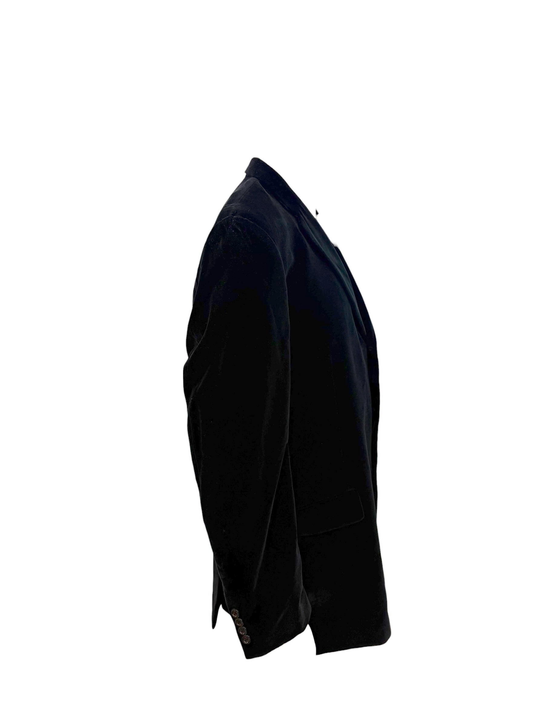 Burberry London Men’s Black Velvet Jacket Bond Street Model Size 46 Long