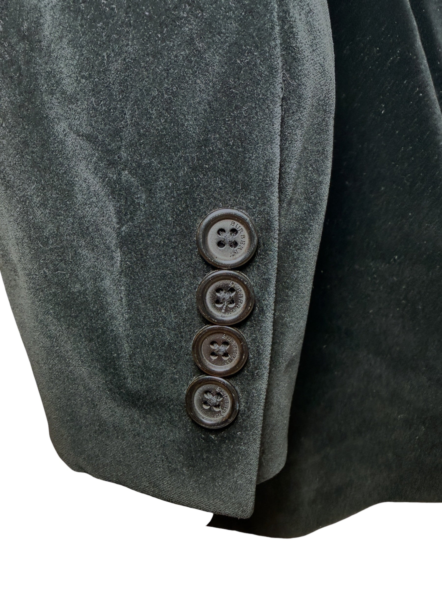 Burberry London Men’s Black Velvet Jacket Bond Street Model Size 46 Long