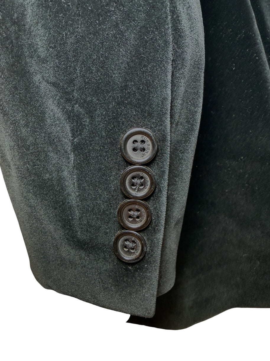 Burberry London Men’s Black Velvet Jacket Bond Street Model Size 46 Long