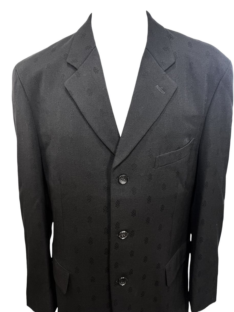 Comme des Garçons Homme Plus FW2001 Wool Jacquard Men's Blazer Black Size L