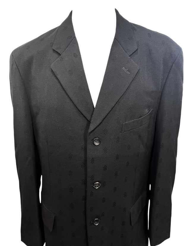 Comme des Garçons Homme Plus FW2001 Wool Jacquard Men's Blazer Black Size L