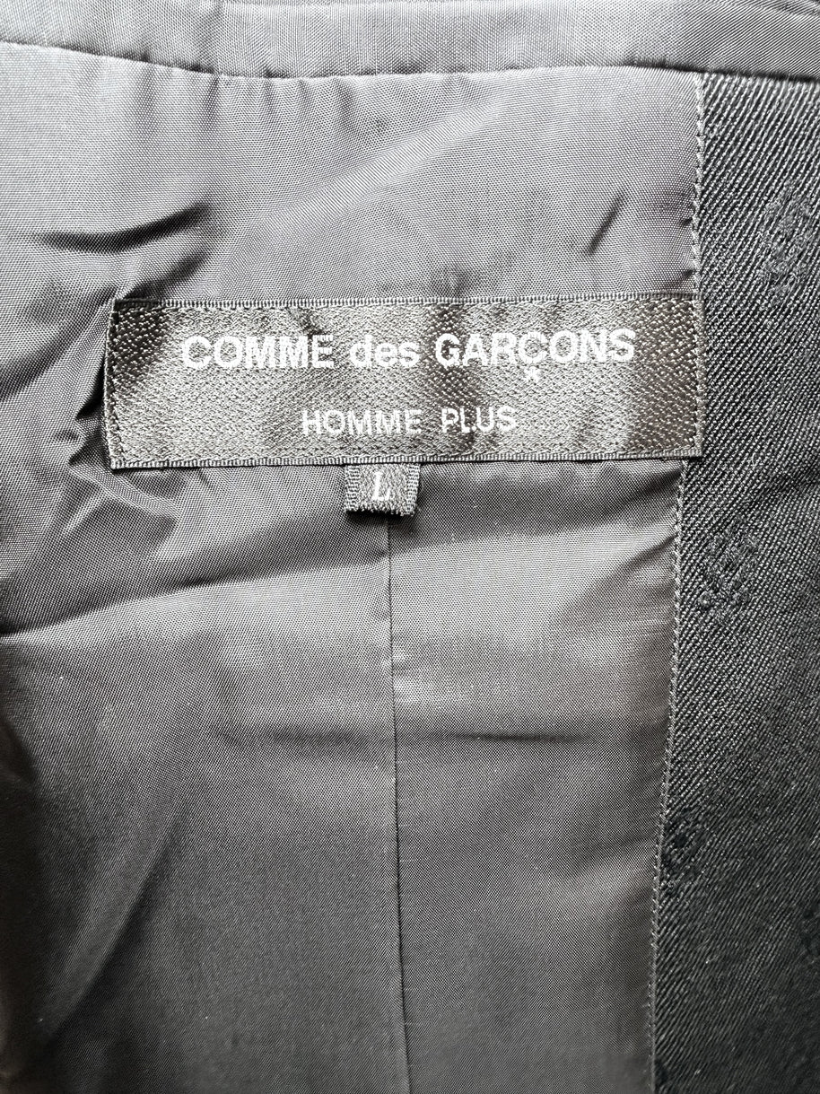 Comme des Garçons Homme Plus FW2001 Wool Jacquard Men's Blazer Black Size L