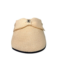 Chanel 2021 CC Bow Raffia Visor Size M