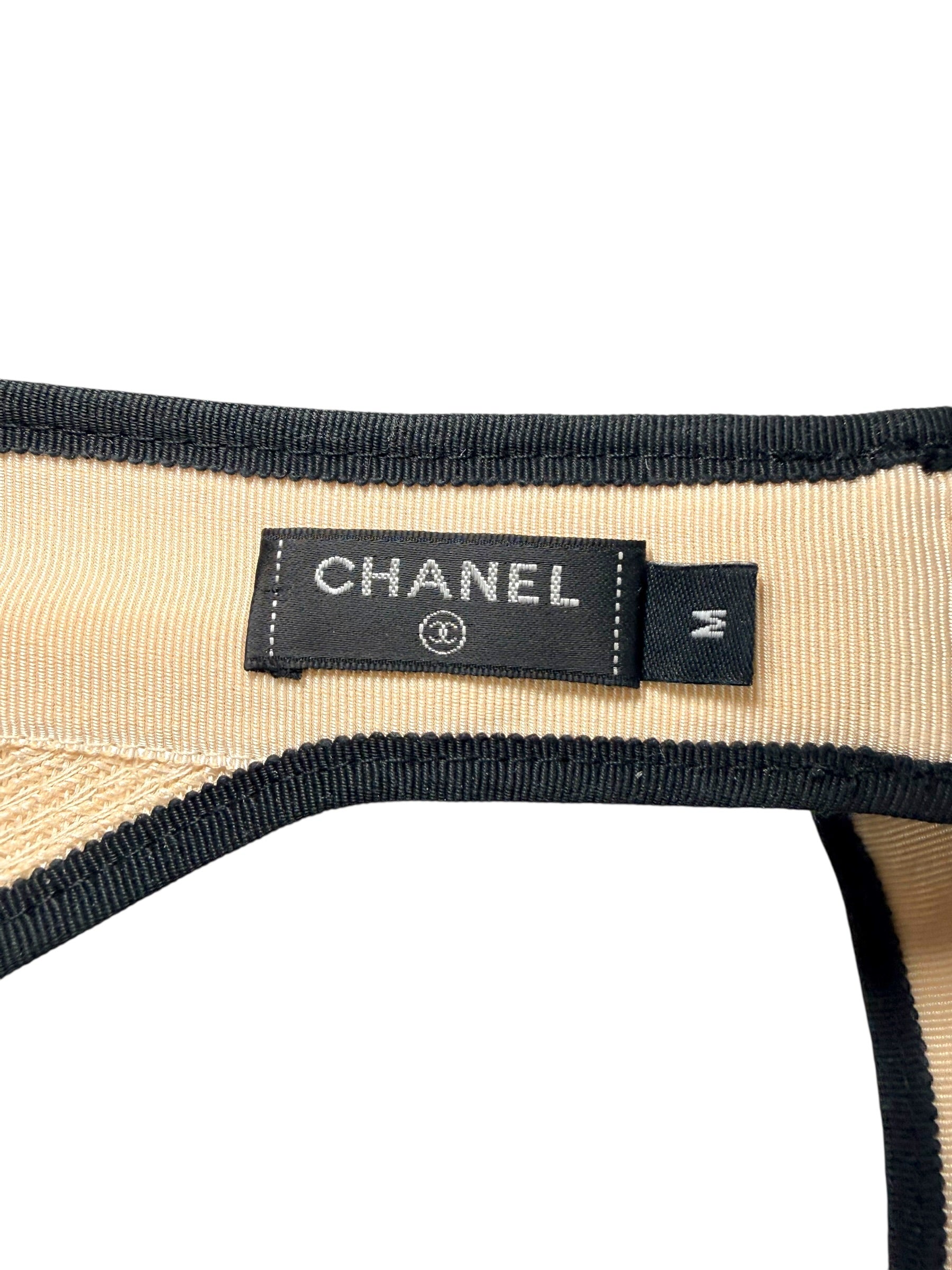 Chanel 2021 CC Bow Raffia Visor Size M