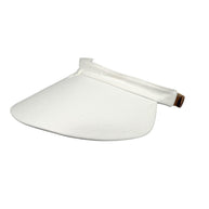 Fendi White Canvas Visor Hat with Leather Strap Made in Italy One Size