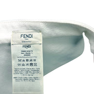 Fendi White Canvas Visor Hat with Leather Strap Made in Italy One Size