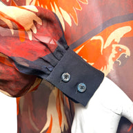 Fendi SS2019 Runway Silk Bird Print Button-Front Blouse IT 40