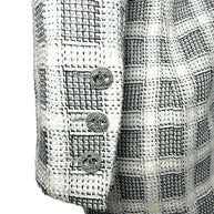 Chanel 2020P Tweed Blazer Dress Jacket FR 36 Ivory Black CC Buttons