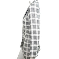 Chanel 2020P Tweed Blazer Dress Jacket FR 36 Ivory Black CC Buttons