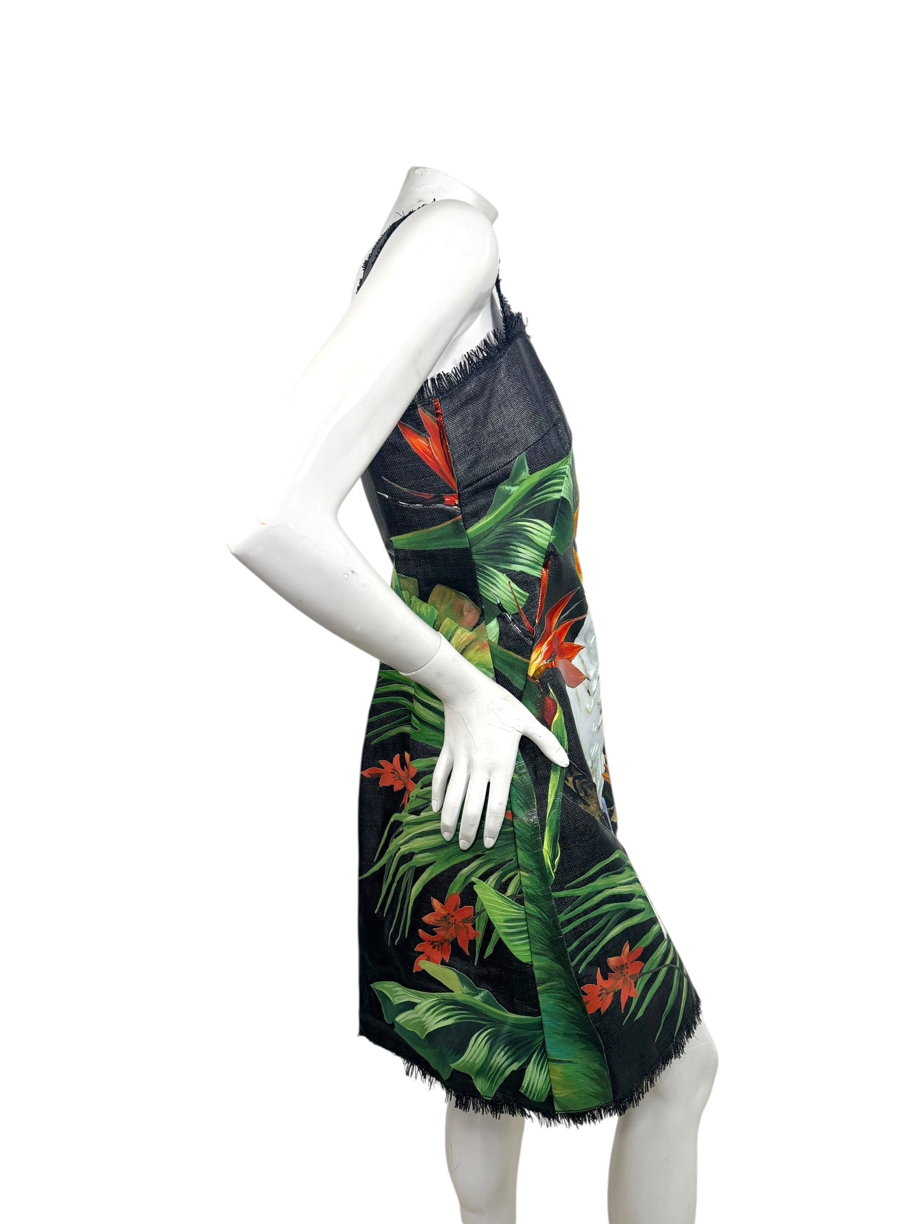 Dolce & Gabbana Spring 2020 Tropical Cockatoo Dress IT 40