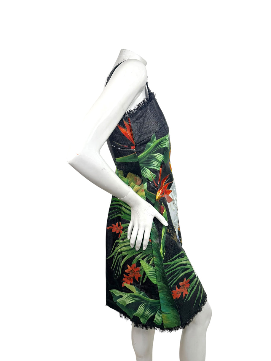Dolce & Gabbana Spring 2020 Tropical Cockatoo Dress IT 40