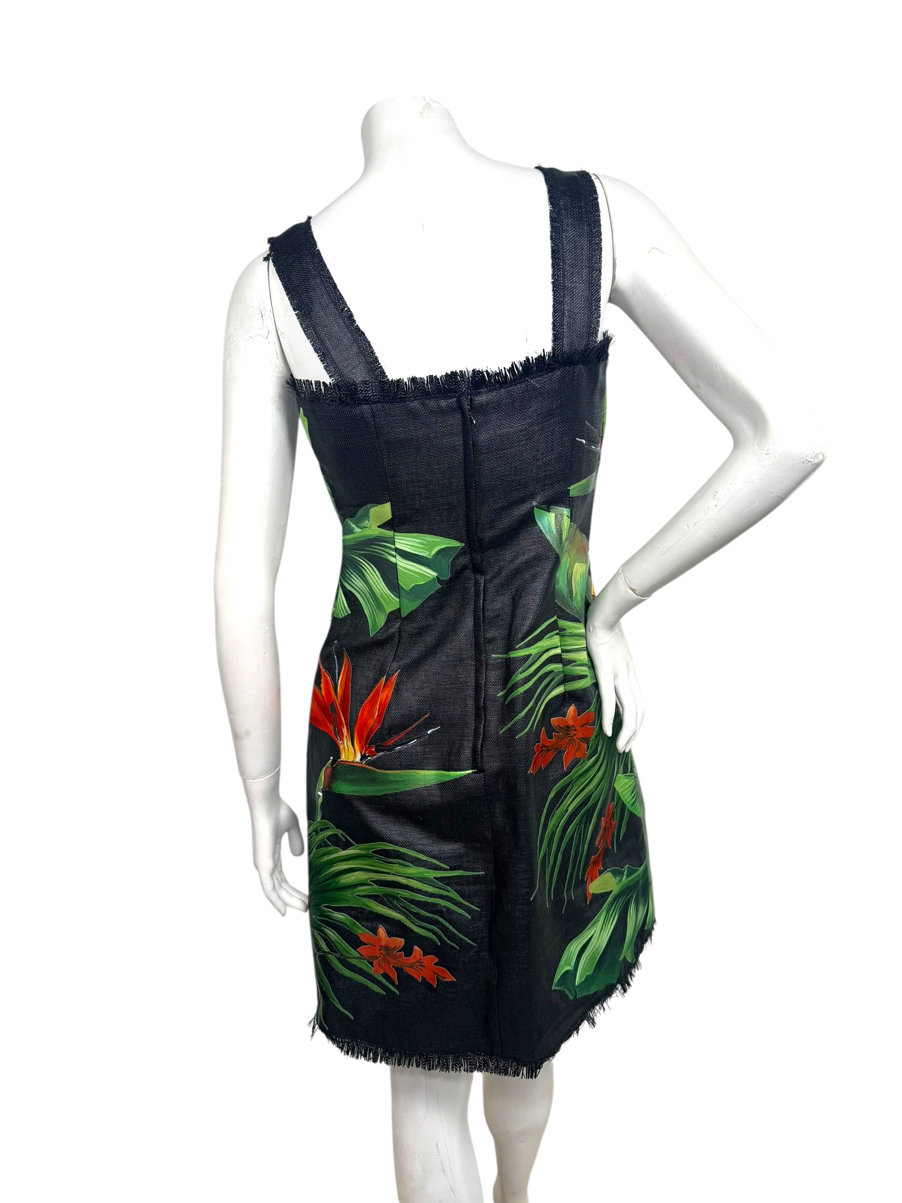 Dolce & Gabbana Spring 2020 Tropical Cockatoo Dress IT 40