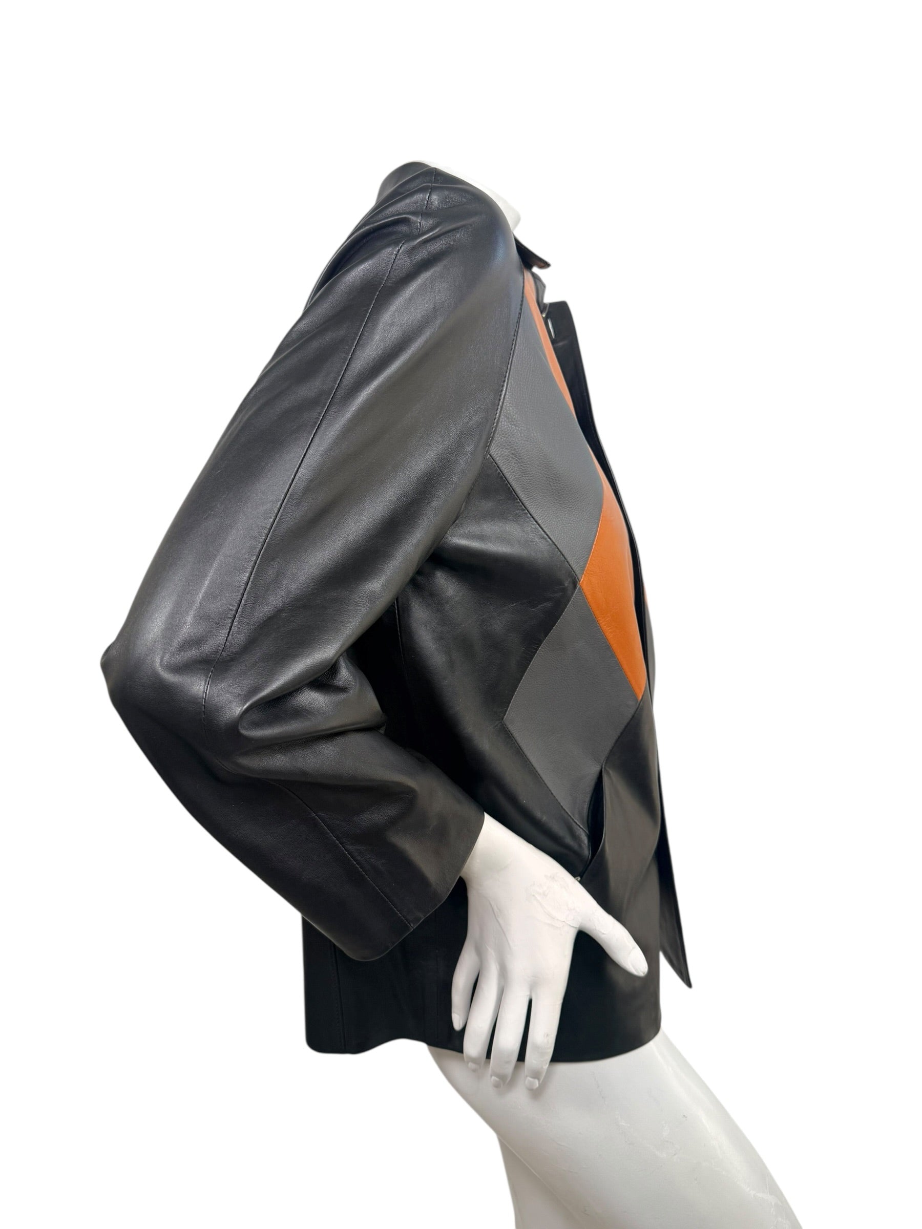 Louis Vuitton SS2023 Runway Leather Diamond Intarsia Jacket FR 36 NWT