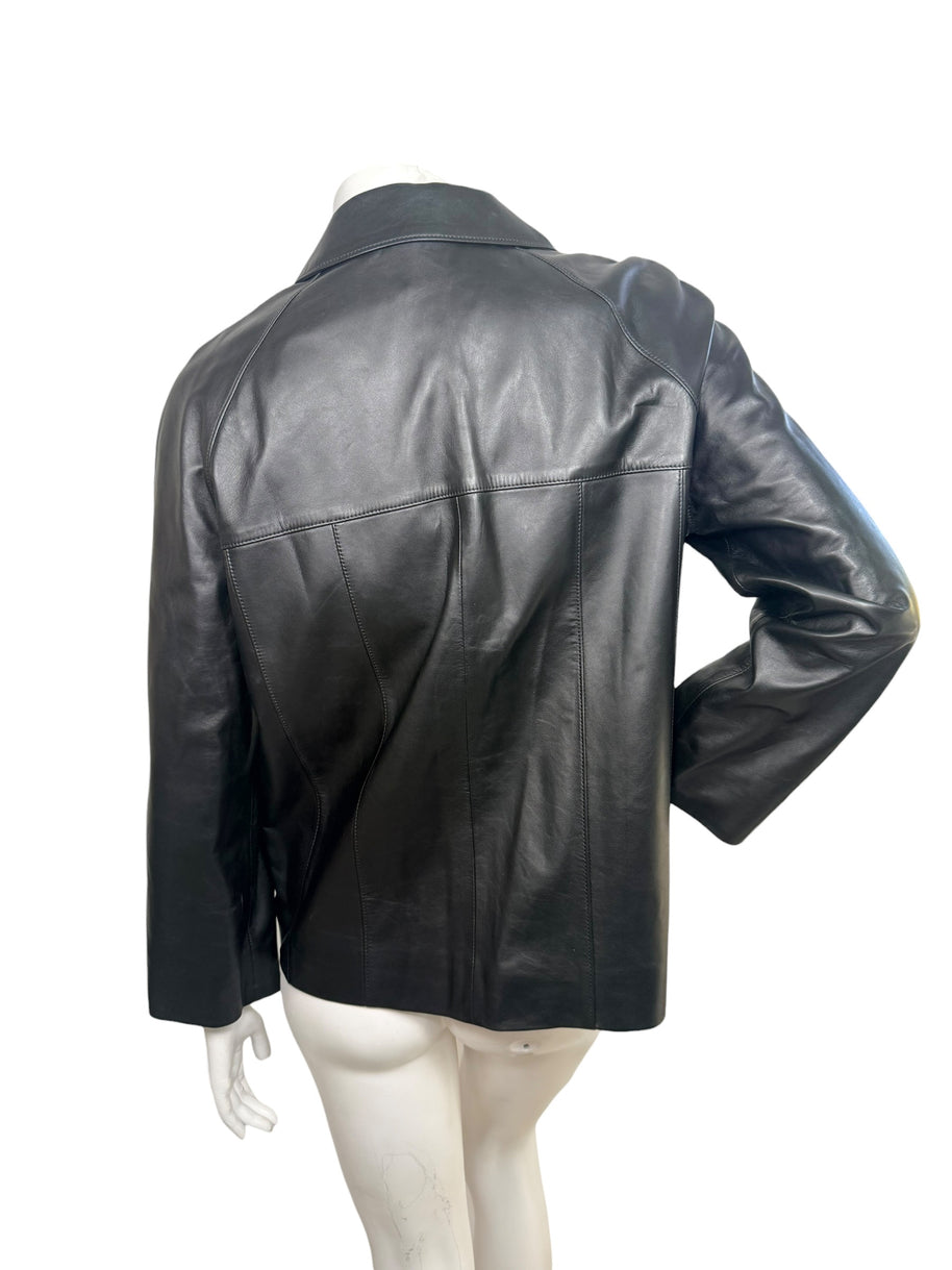 Louis Vuitton SS2023 Runway Leather Diamond Intarsia Jacket FR 36 NWT