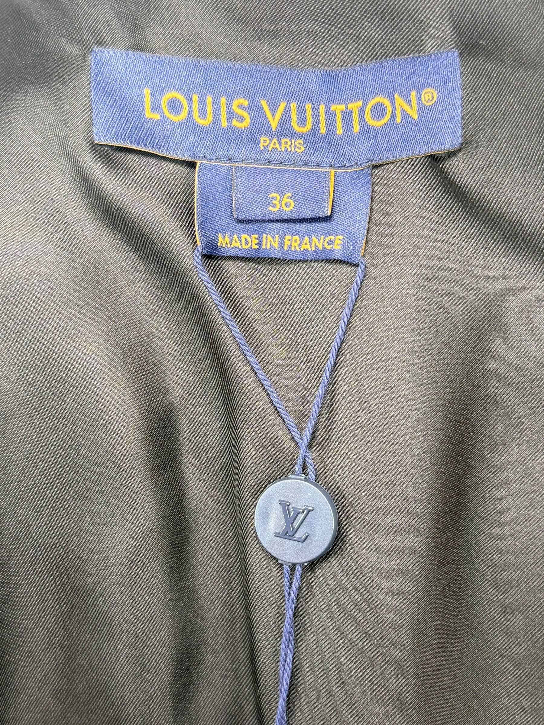 Louis Vuitton SS2023 Runway Leather Diamond Intarsia Jacket FR 36 NWT