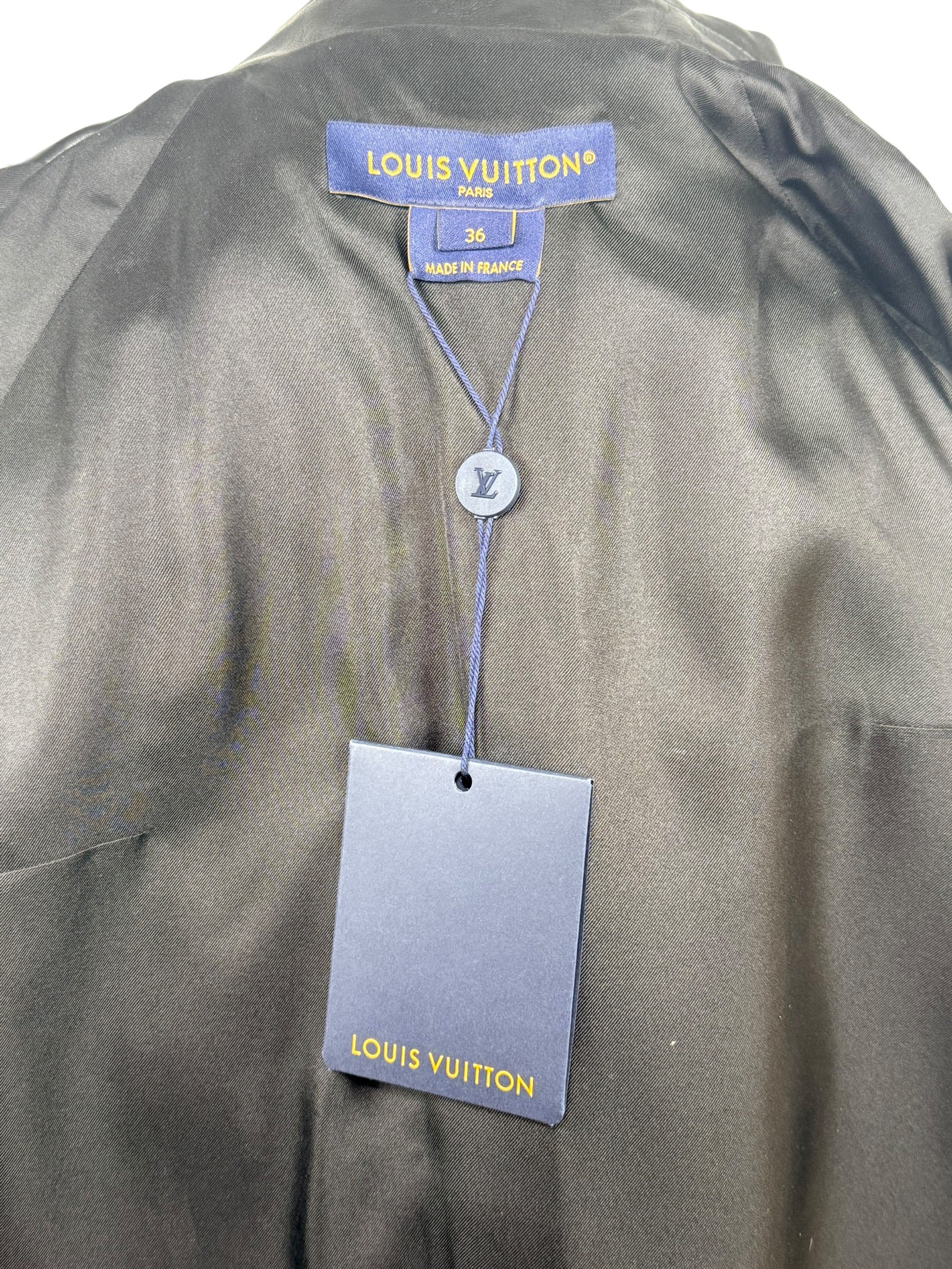 Louis Vuitton SS2023 Runway Leather Diamond Intarsia Jacket FR 36 NWT