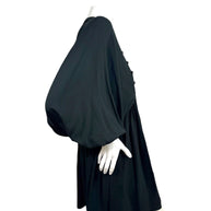 Celine Paris Black Pleated Empire Waist Dress FR 36 Silk Lined Made in France