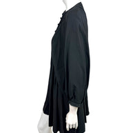 Celine Paris Black Pleated Empire Waist Dress FR 36 Silk Lined Made in France