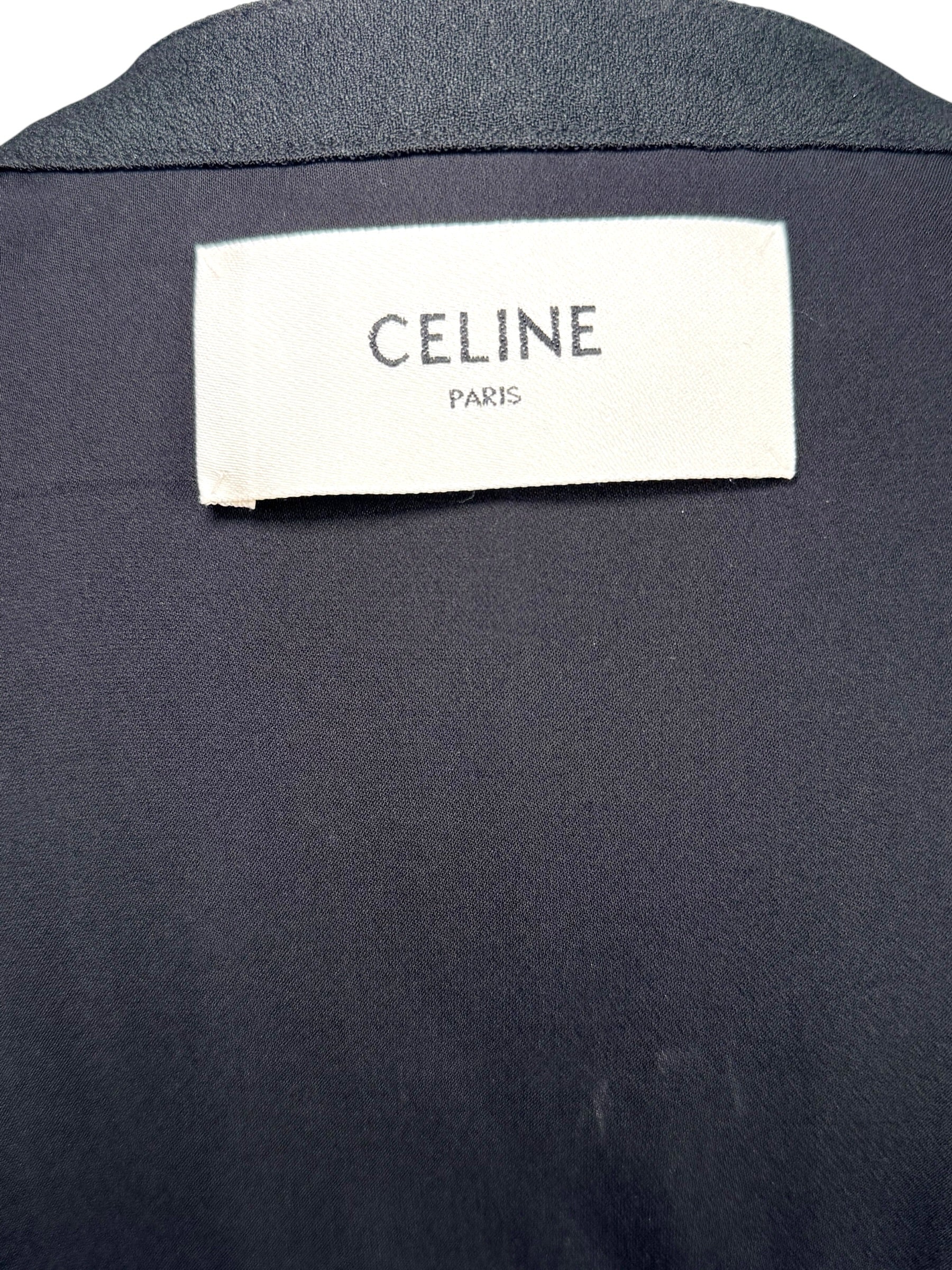 Celine Paris Black Pleated Empire Waist Dress FR 36 Silk Lined Made in France