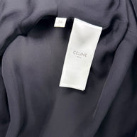 Celine Paris Black Pleated Empire Waist Dress FR 36 Silk Lined Made in France