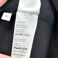 Celine Paris Black Pleated Empire Waist Dress FR 36 Silk Lined Made in France