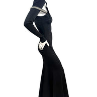 Givenchy SS22 Embellished Trumpet Cut-Out Maxi Dress Black XS