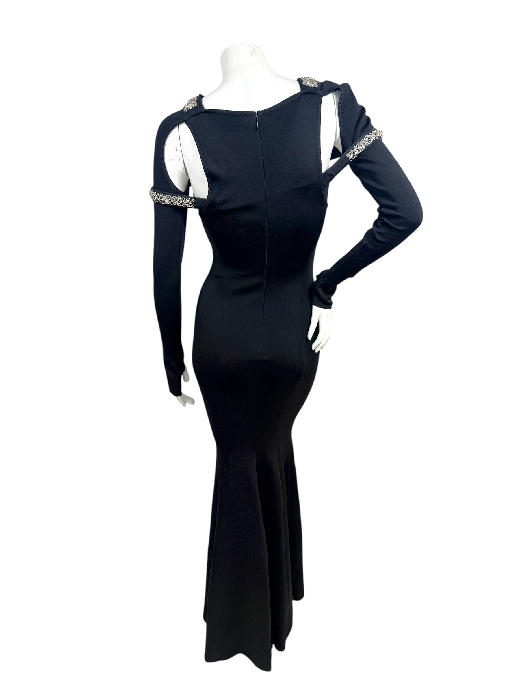 Givenchy SS22 Embellished Trumpet Cut-Out Maxi Dress Black XS