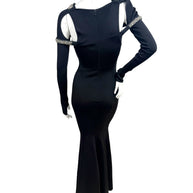Givenchy SS22 Embellished Trumpet Cut-Out Maxi Dress Black XS