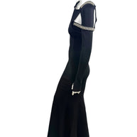 Givenchy SS22 Embellished Trumpet Cut-Out Maxi Dress Black XS