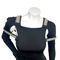 Givenchy SS22 Embellished Trumpet Cut-Out Maxi Dress Black XS