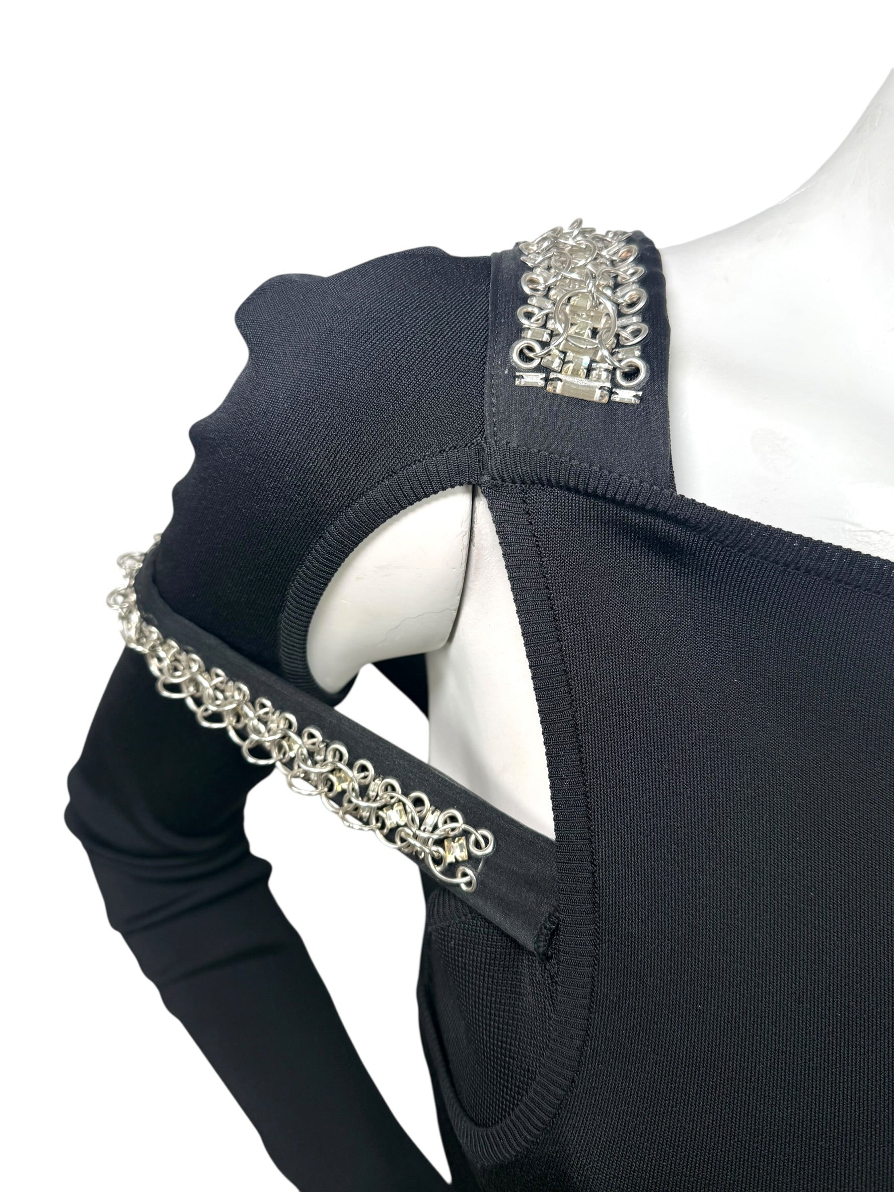 Givenchy SS22 Embellished Trumpet Cut-Out Maxi Dress Black XS