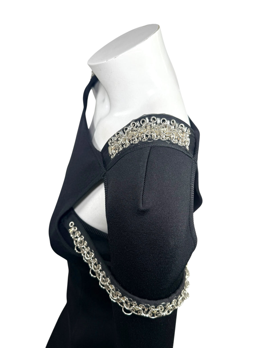 Givenchy SS22 Embellished Trumpet Cut-Out Maxi Dress Black XS