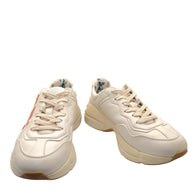 Gucci Rhyton Rainbow Logo Leather Sneakers Ivory EU 37