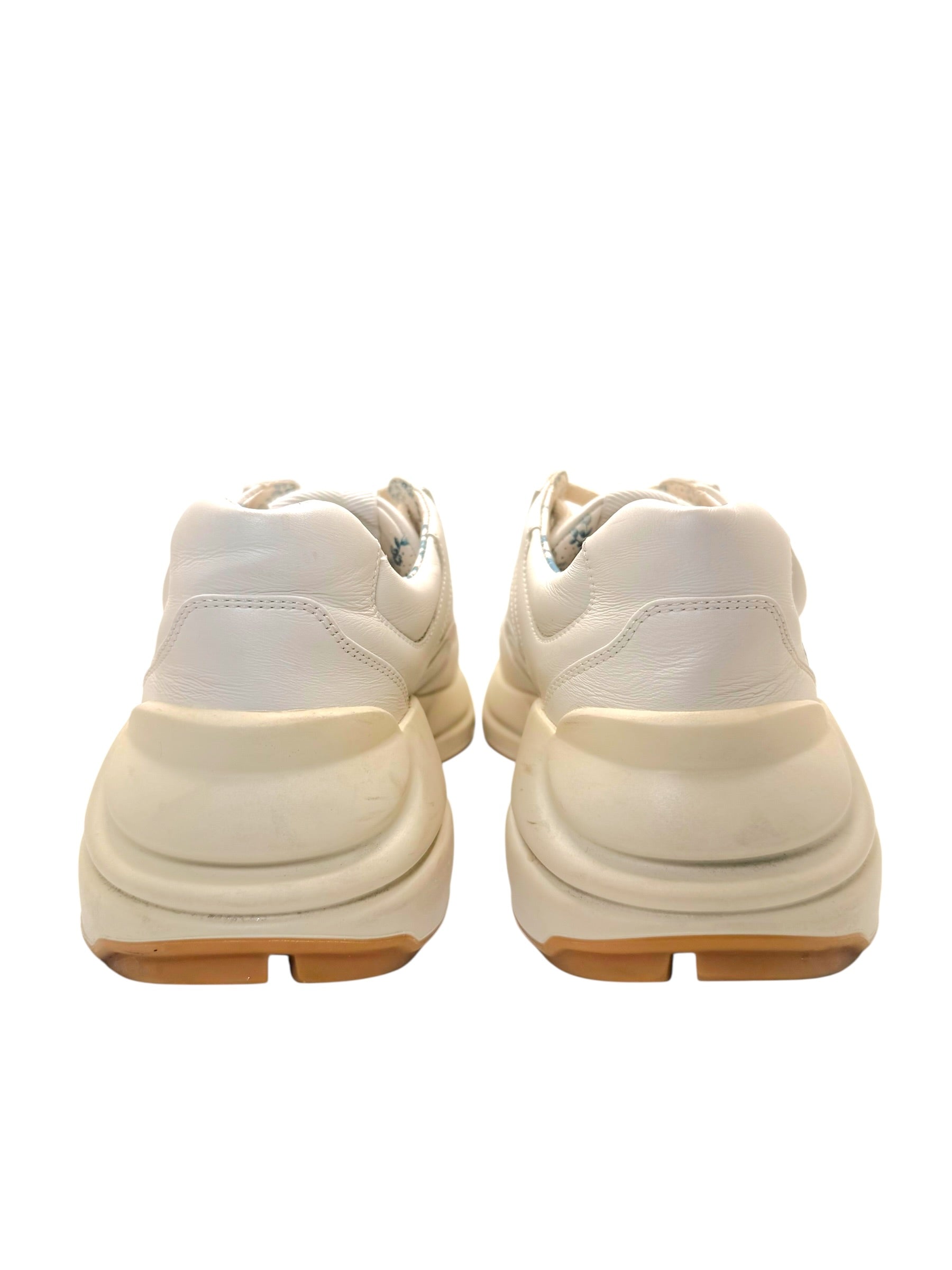 Gucci Rhyton Rainbow Logo Leather Sneakers Ivory EU 37