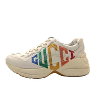 Gucci Rhyton Rainbow Logo Leather Sneakers Ivory EU 37
