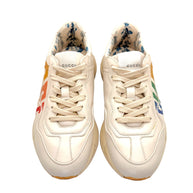 Gucci Rhyton Rainbow Logo Leather Sneakers Ivory EU 37