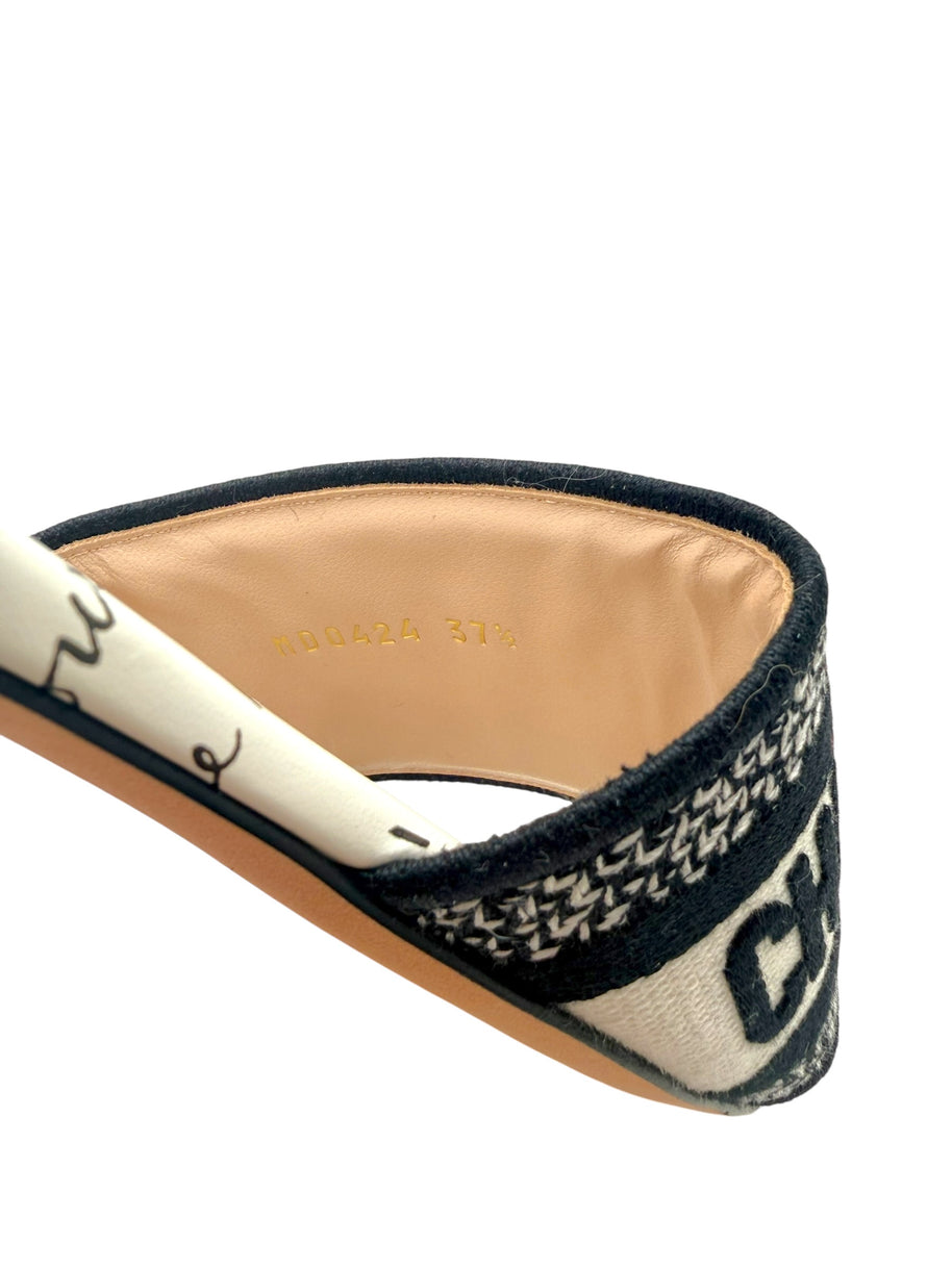 Christian Dior Dway Dioramour “Je Vous Adore” Slide Sandals Size 37.5