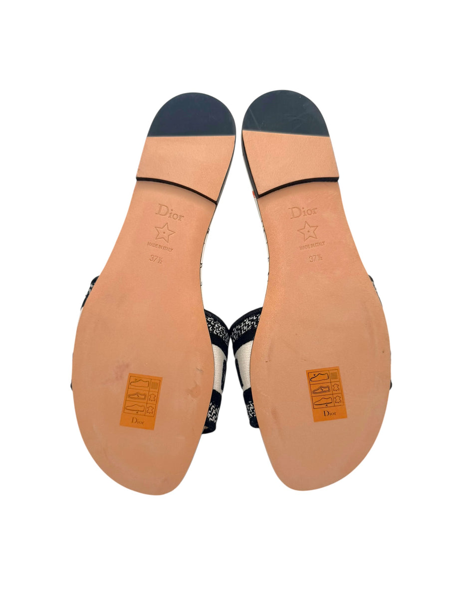 Christian Dior Dway Dioramour “Je Vous Adore” Slide Sandals Size 37.5