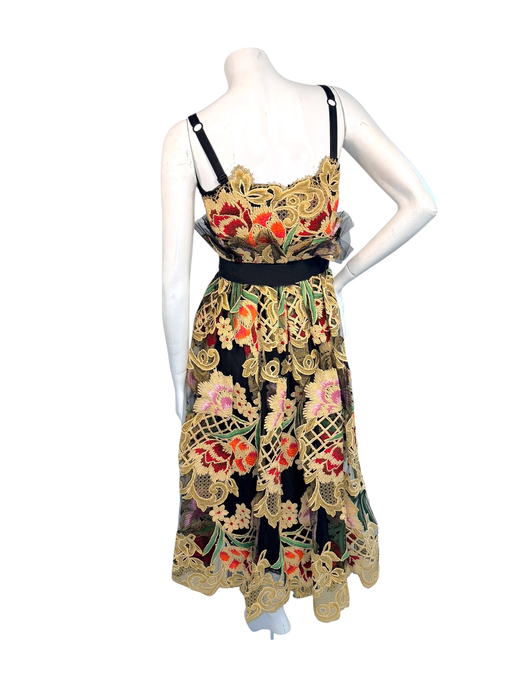 Dolce & Gabbana Fall 2013 Embroidered Lace Midi Dress IT 40