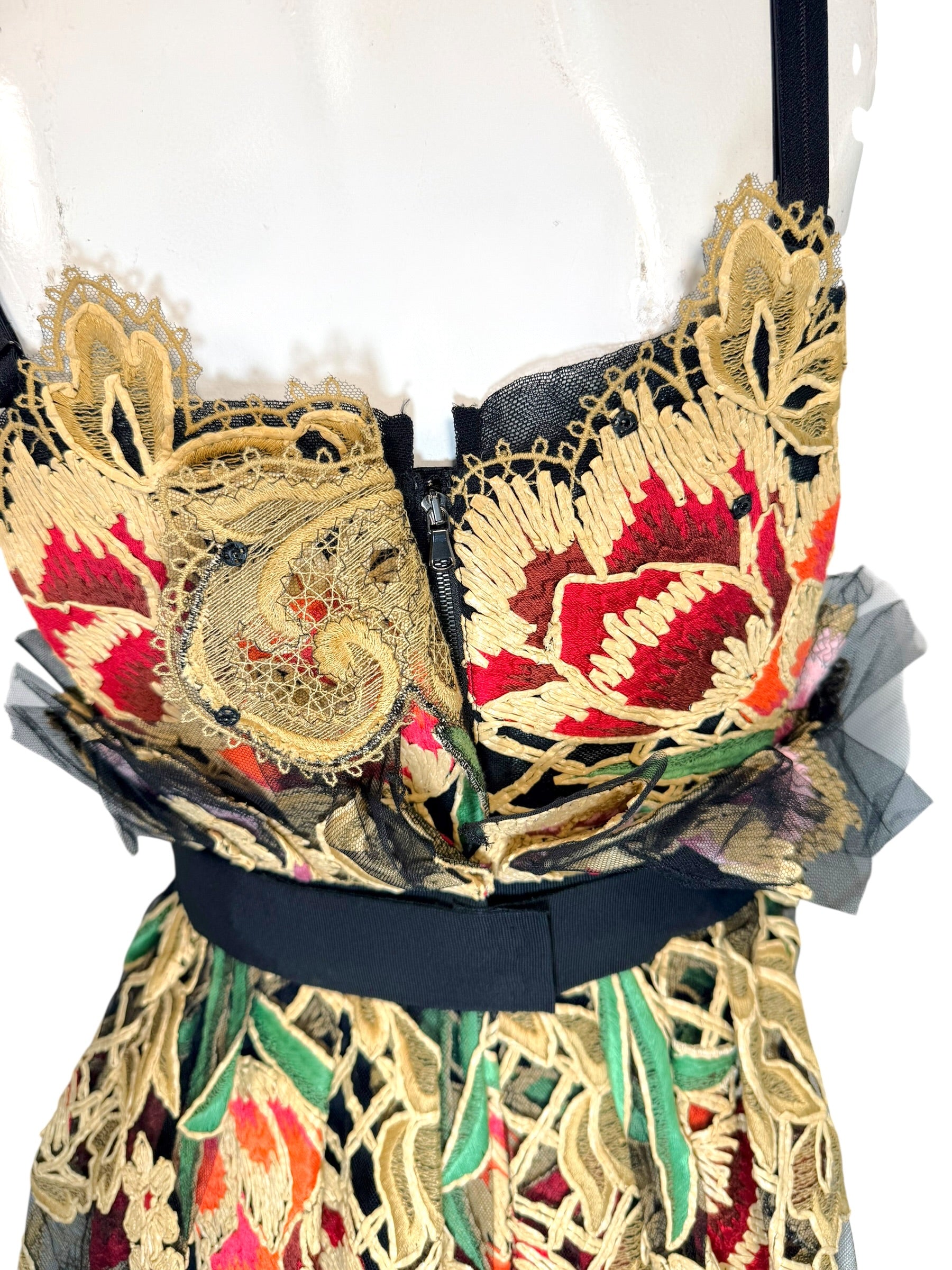 Dolce & Gabbana Fall 2013 Embroidered Lace Midi Dress IT 40