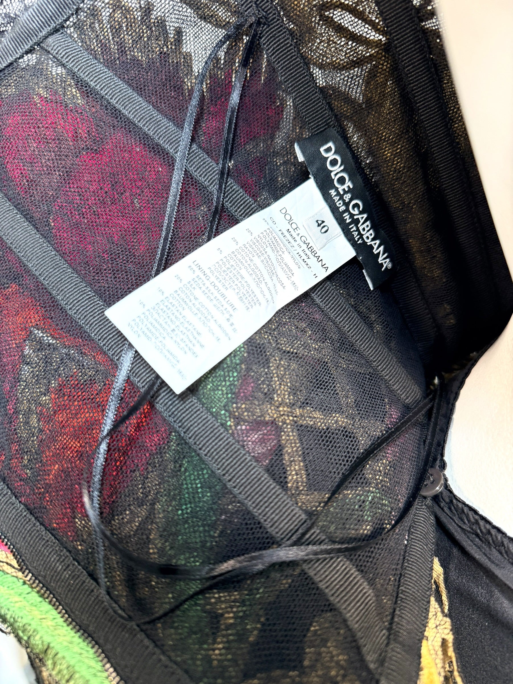 Dolce & Gabbana Fall 2013 Embroidered Lace Midi Dress IT 40